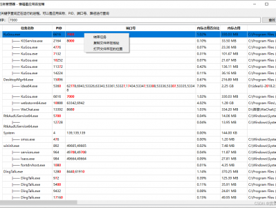 推荐一个好用的任务管理器工具：可以通过应用中文拼音、PID、端口号、应用路径模糊查询已启动的应用进程