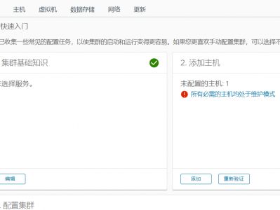 vcenter 通过引用 vSphere 软件的不同部分手动配置集群的主机网络和服务，请单击跳过快速入门按钮。如果关闭集群快速入门工作流，则无法将其还原，并且必须手动配置将来添加到此集群的任何主机。