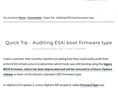 ESXi 9.0只支持UEFI启动，不再支持传统BIOS？