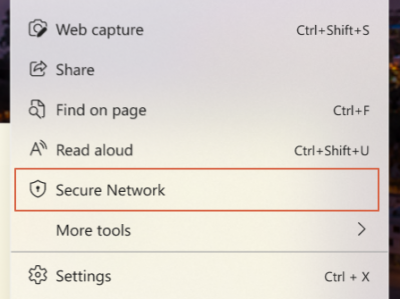 Use the Microsoft Edge Secure Network to protect your browsing