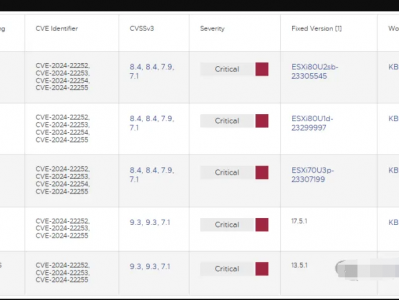 VMware ESXi 6.5和6.7的补丁202403001（23084120、23084122）终于拿到了，帮你节省300万