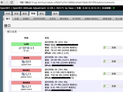 OpenWrt > ADSL单线多拨，负载均衡（仅供参考）