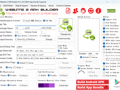 html或web页面一键打包为apk