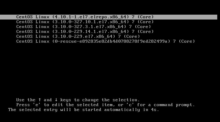 在 CentOS 7 中启动默认内核版本