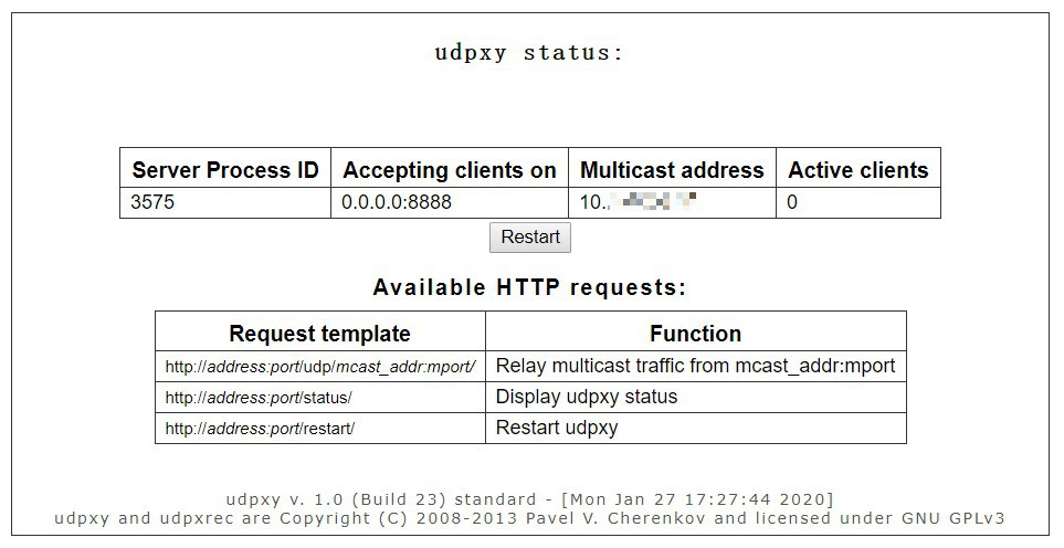 udpxy status