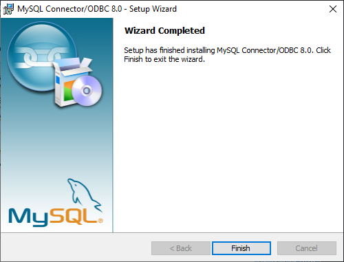 MySQL 连接/ODBC 向导 - 向导完成对话框
