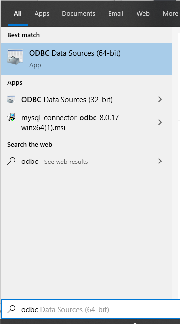 检查它是通过 ODBC 数据源管理器安装在机器上的 MySQL 的 ODBC 驱动程序吗