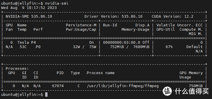 ESXI8.0下直通NVIDIA Tesla P4显卡给Ubuntu22.04系统中Docker容器里的Jellyfin使用