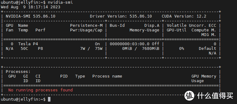 ESXI8.0下直通NVIDIA Tesla P4显卡给Ubuntu22.04系统中Docker容器里的Jellyfin使用